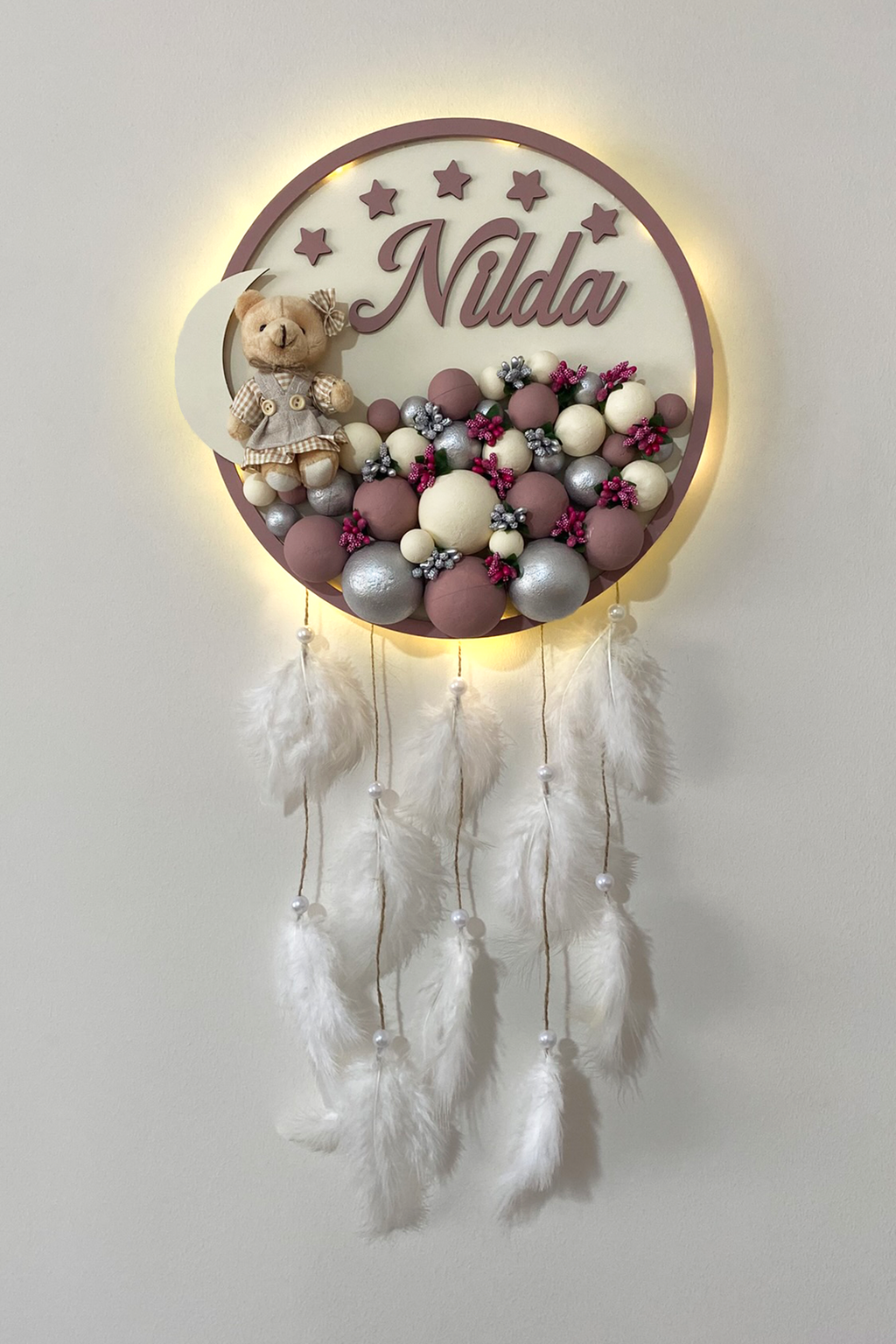 Bubble Ledli Yuvarlak Bebek Kapı Süsü